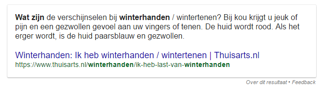 Voorbeeld Featured Snippet